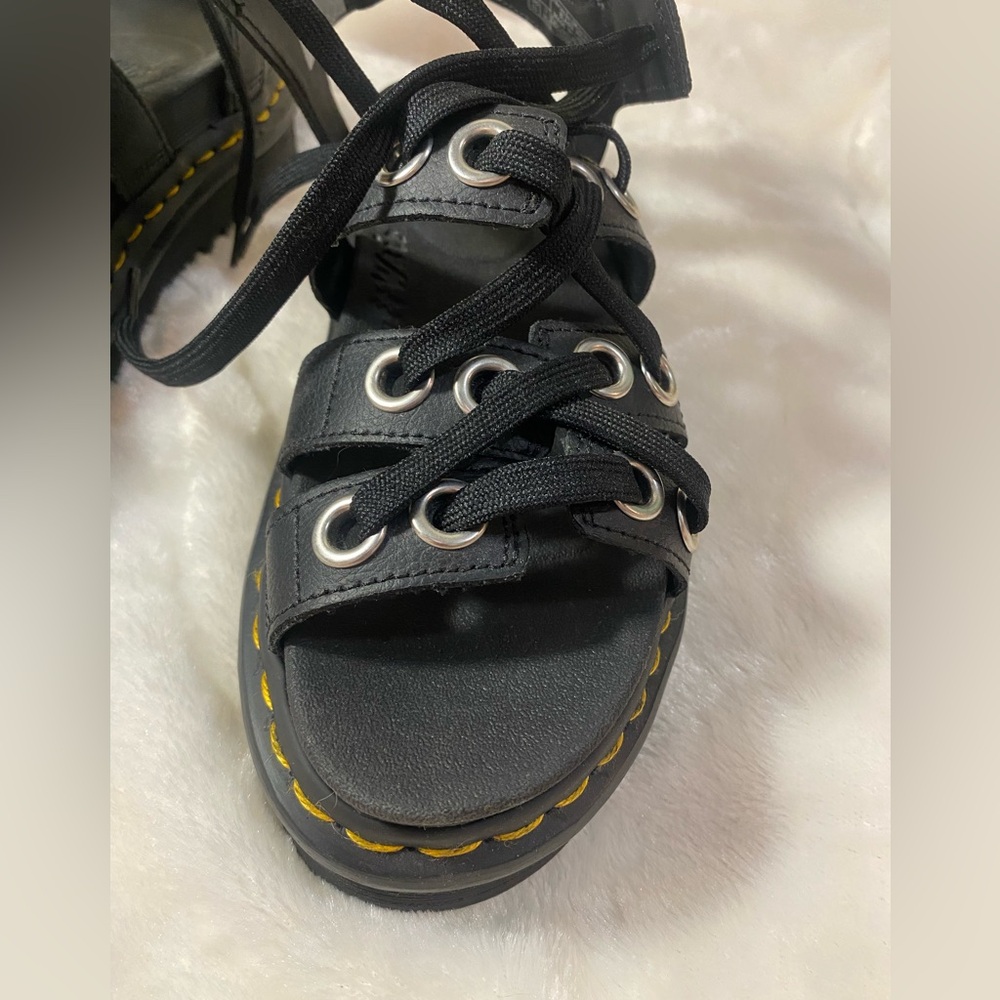 DR. Martens Black Blaire Hardware Leather Strappy Sandals - Picture 4 of 14